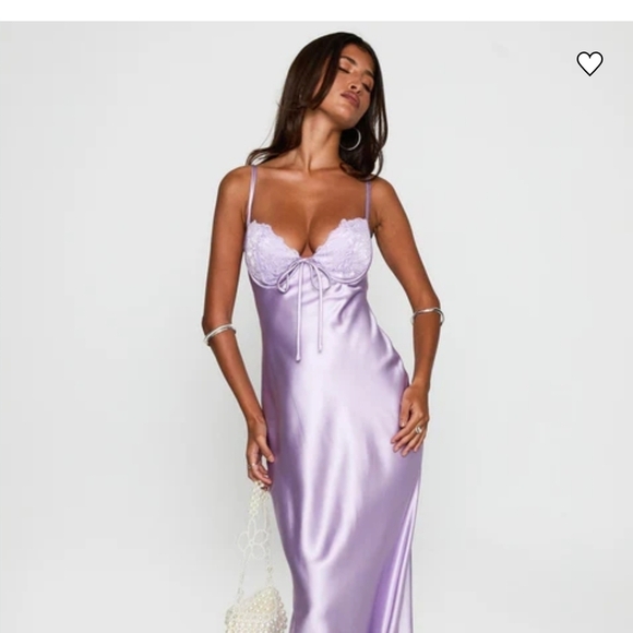 Princess Polly Dresses & Skirts - Princess Polly Fayden Bias Cut Lilac Maxi Dress Silky Size 6